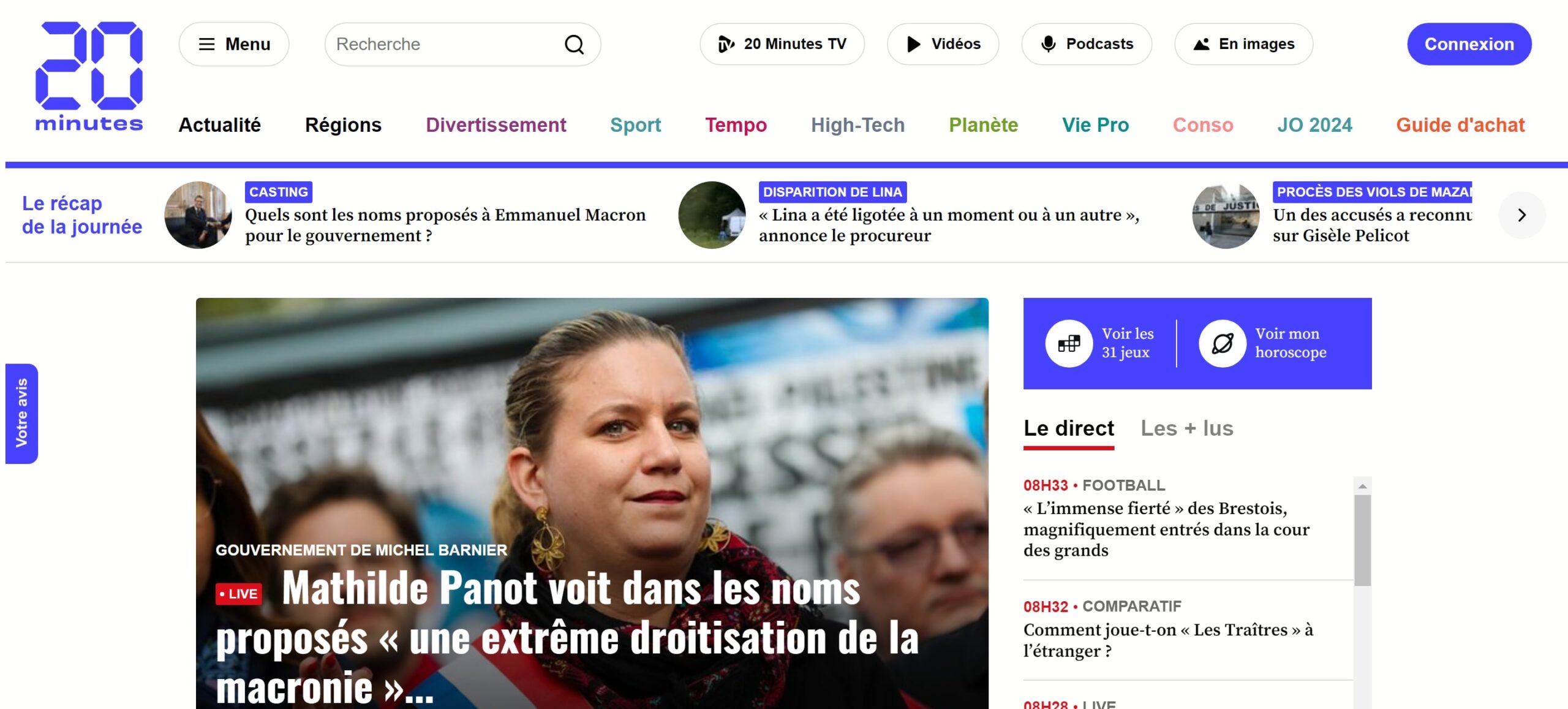 フランス語の読み聴き練習にぴったりのニュースサイト5選【無料】20MINUTES