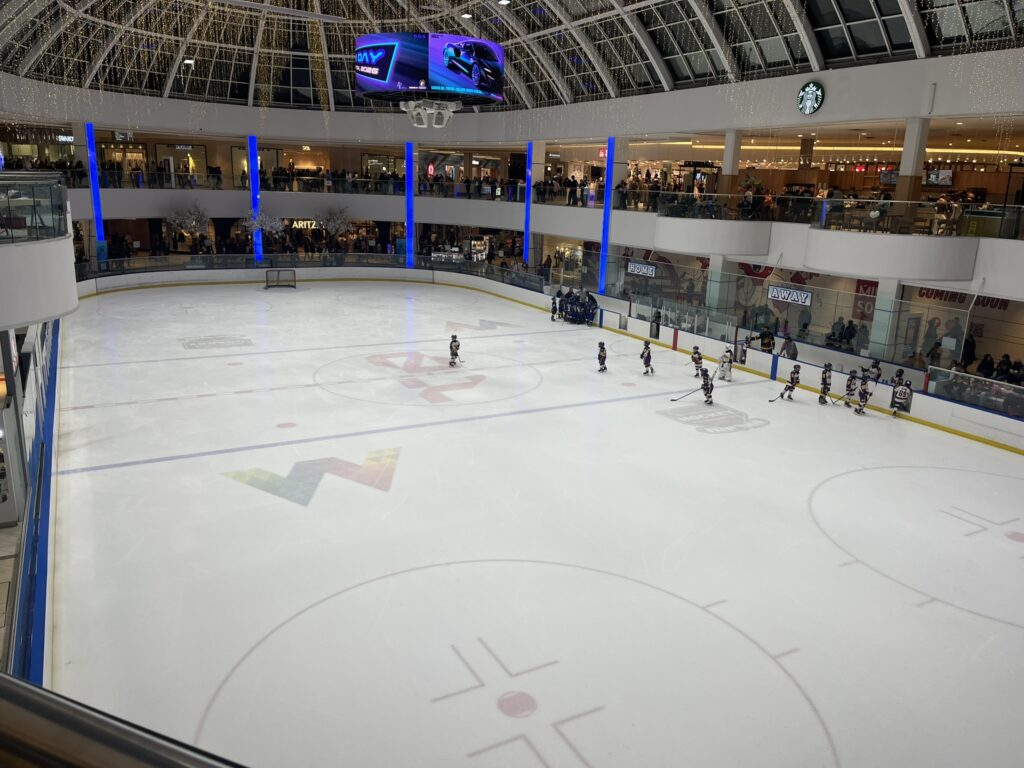 West Edmonton Mallでショッピングアイスリンク