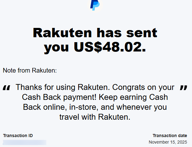 楽天キャッシュバック