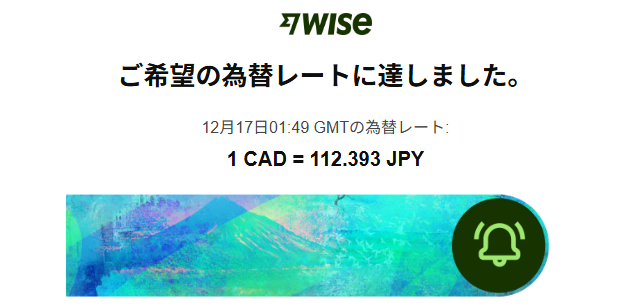 wiseレートアラーム機能を活用していた