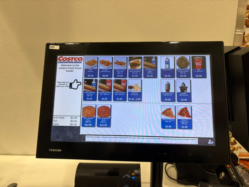 カナダのコストコフードコードの値段